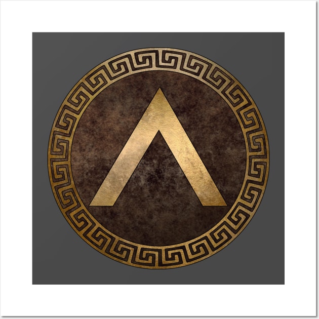 Spartan Shield Lambda Symbol of Sparta Wall Art by AgemaApparel